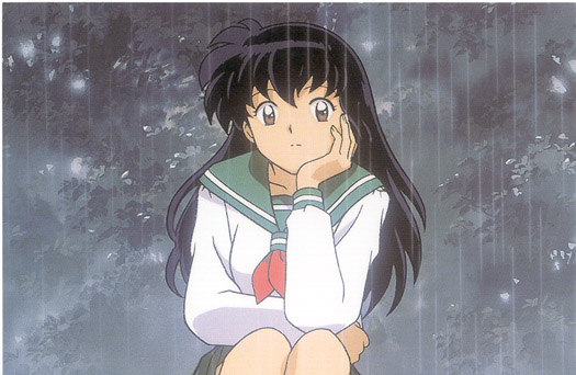 Kagome just enjoying the rain *sigh*