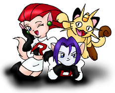Jesse James and meowth! Team Rocket ^^