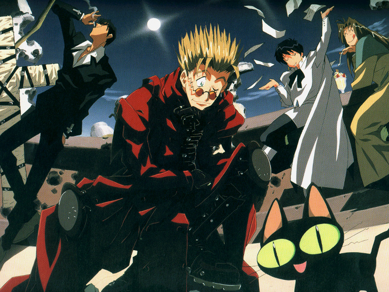 Vash Wolfwood Milly Meryl and Kuroneko-sama ^^